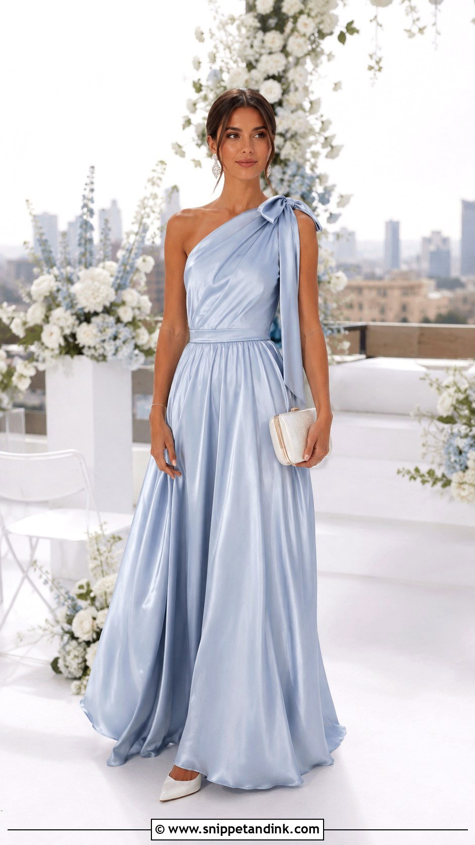 Blue One Shoulder Bridal Gown - Snippet and Ink - 20 Blue Bridal Gown Ideas