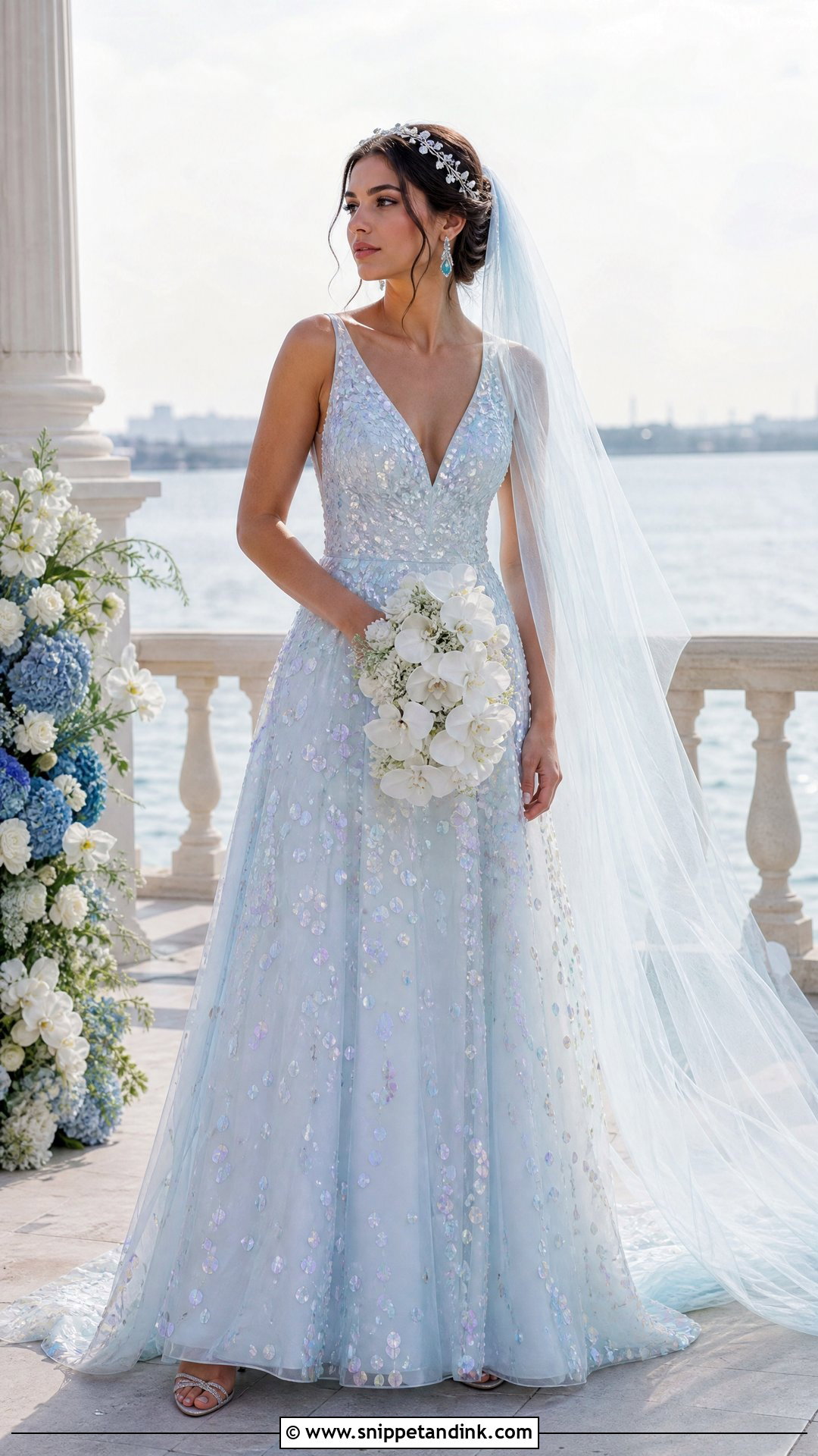 Blue Opal Wedding Dress - Snippet and Ink - 25 Iridescent Wedding Dress Ideas