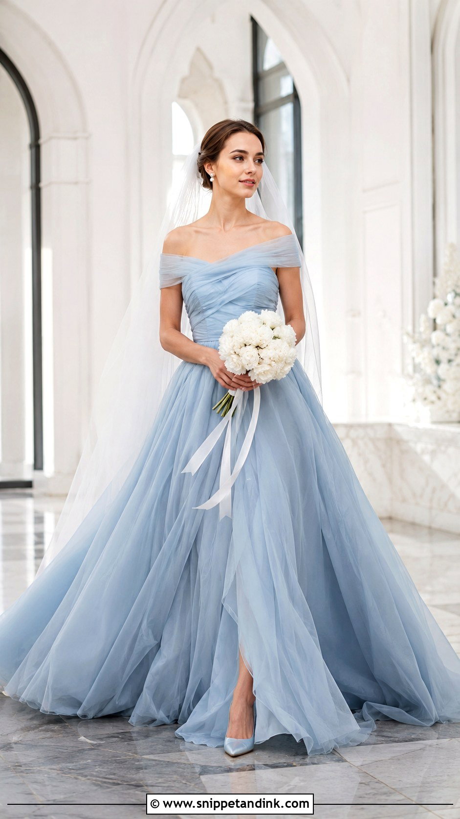 Blue Organza Wedding Dress - Snippet and Ink - 25 Blue Wedding Dresses