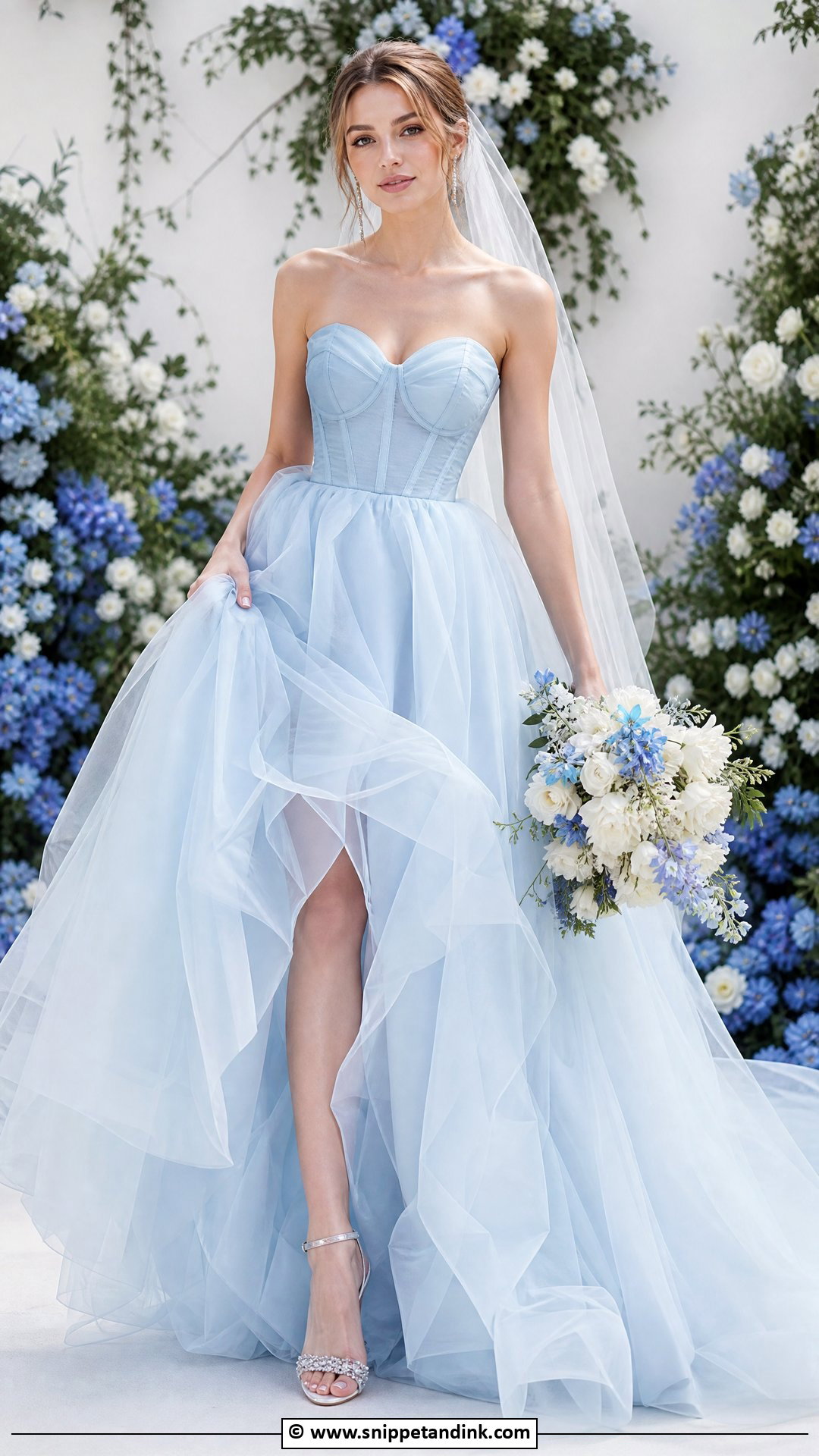 Blue Organza Wedding Dress - Snippet and Ink - 35 Blue Wedding Dress Ideas