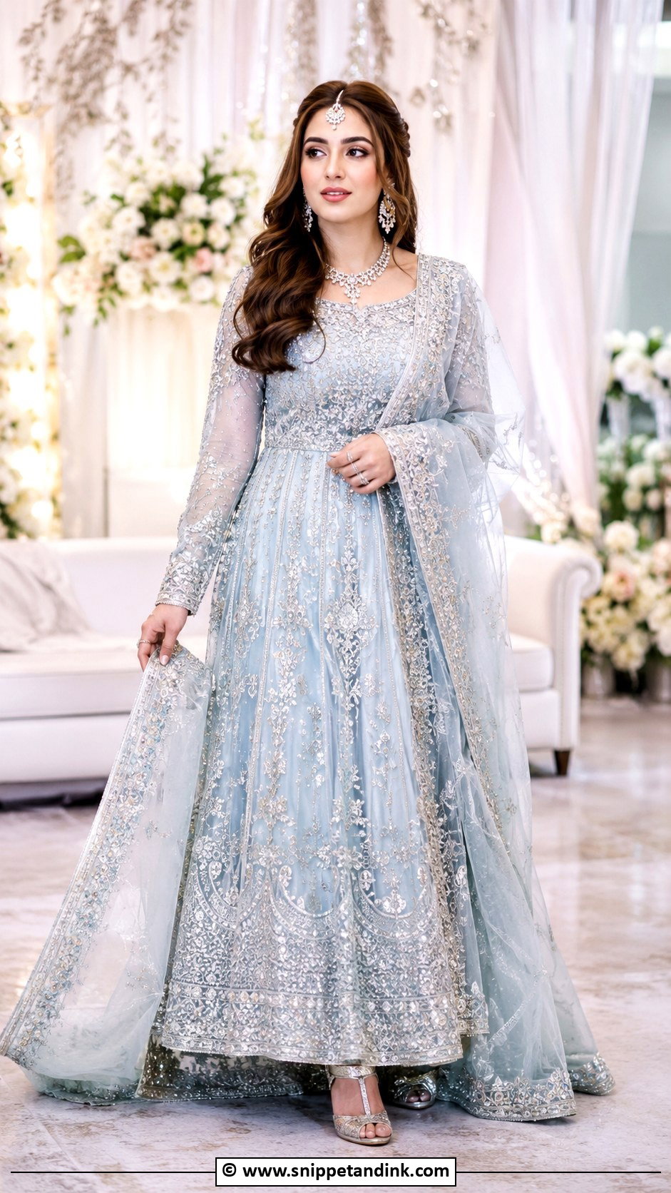 Blue Pakistani Bridal Walima Dress - Snippet and Ink - 30 Pakistani Bridal Dresses