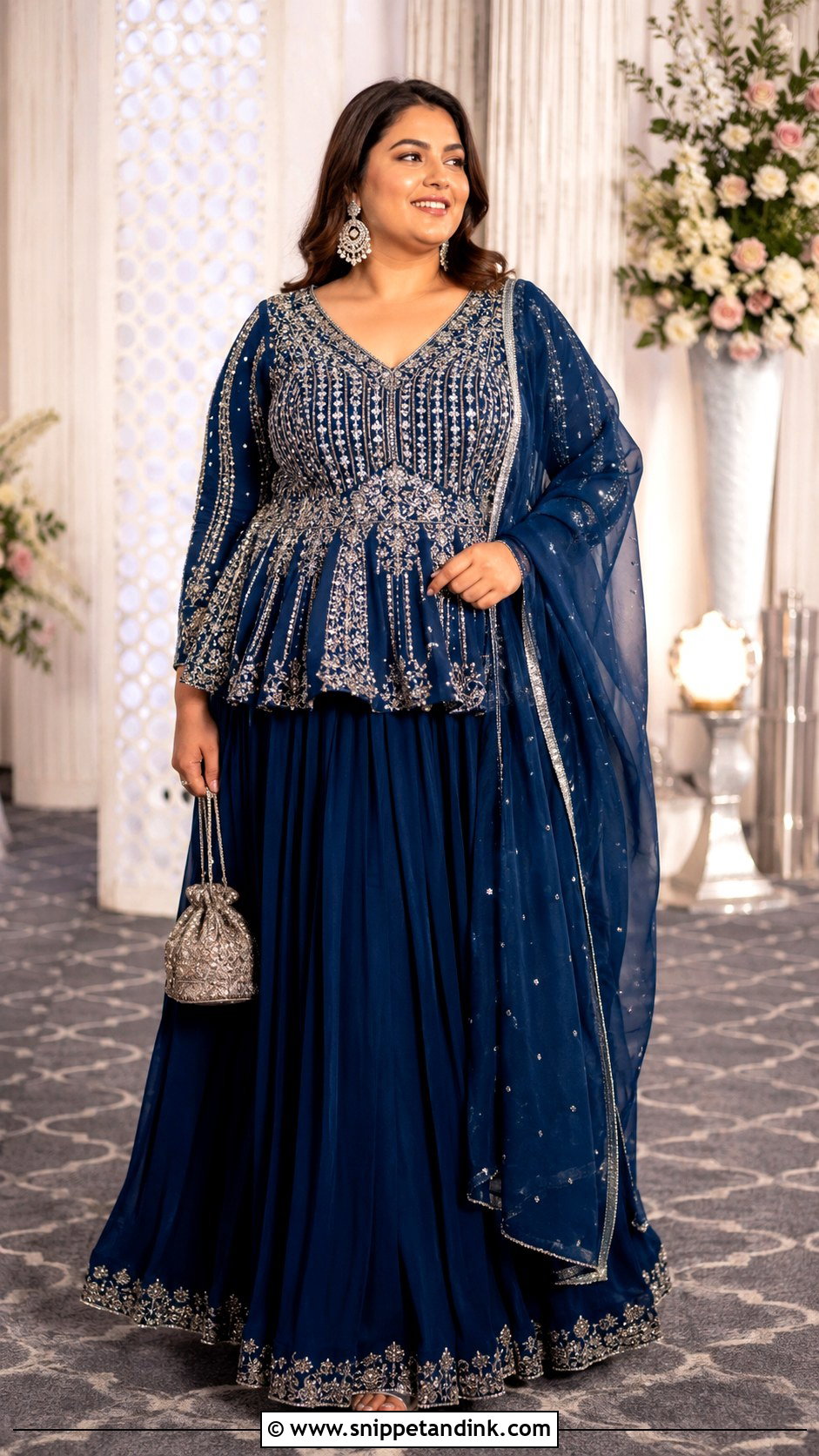 Blue Peplum Skirt Set For Indian Wedding - Snippet and Ink - 20 Blue Indian Wedding Dress Ideas