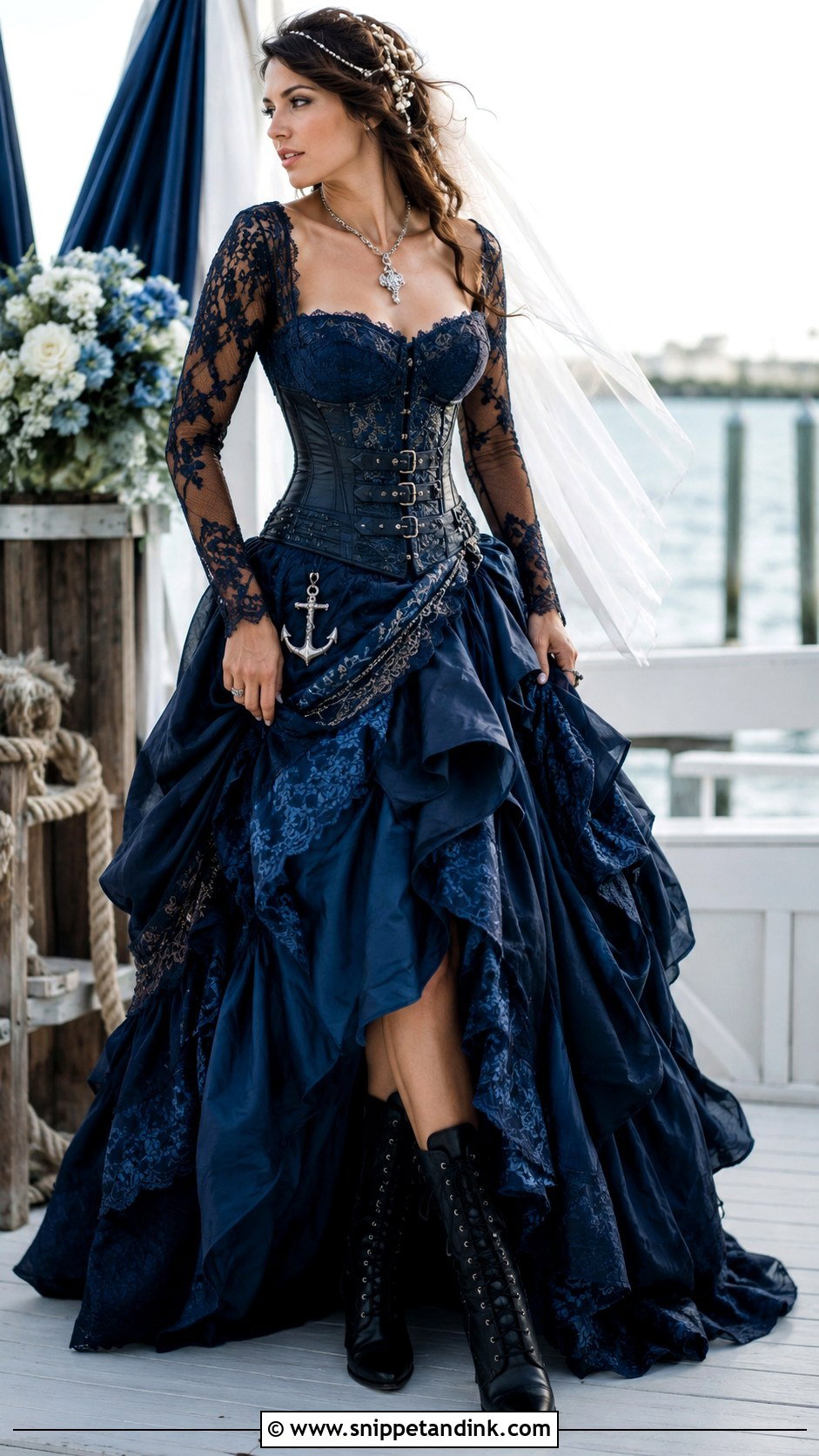 Blue Pirate Wedding Dress - Snippet and Ink - 25 Pirate Wedding Dress Ideas