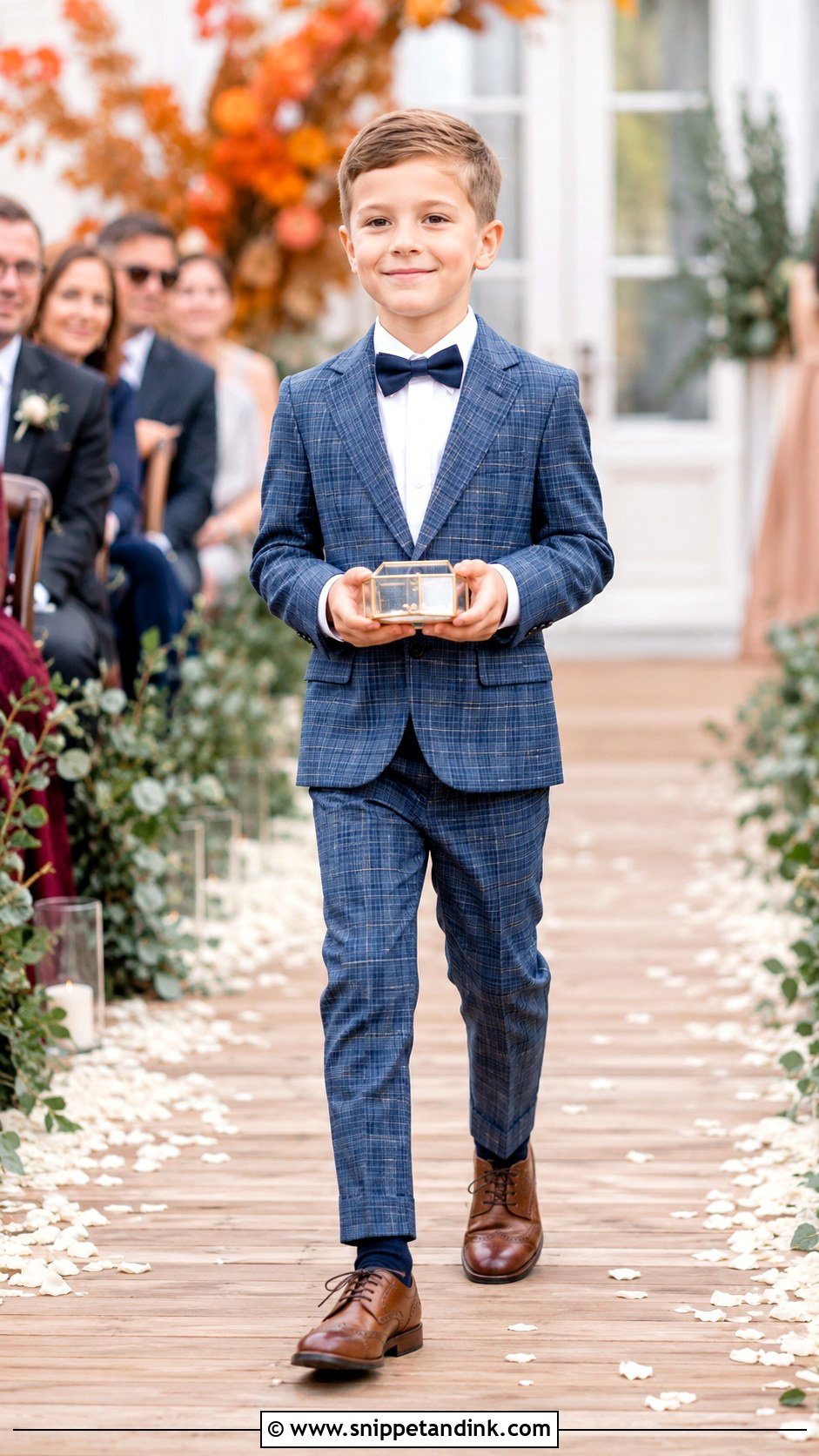 Blue Plaid Ring Bearer Suit - Snippet and Ink - 20 Blue Ring Bearer Outfit Ideas