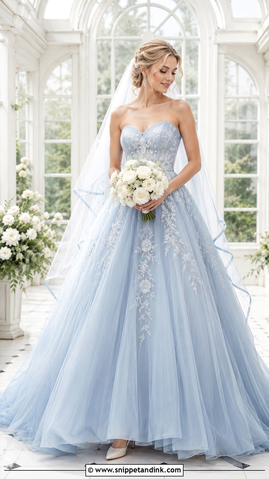 Blue Princess Ball Gown Wedding Dress - Snippet and Ink - 20 Ball Gown Wedding Dress Princess Ideas