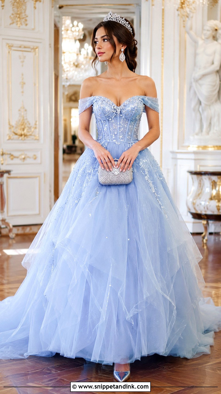 Blue Princess Ball Gown - Snippet and Ink - 20 Ball Gown Fantasy Royal Ideas