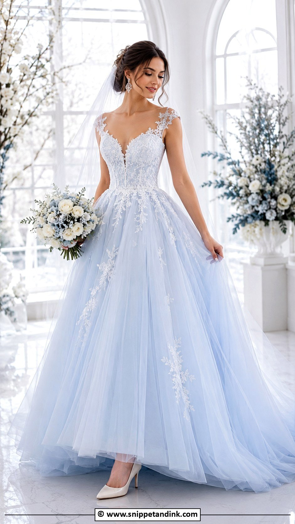 Blue Princess Wedding Dress - Snippet and Ink - 35 Princess Wedding Dresses