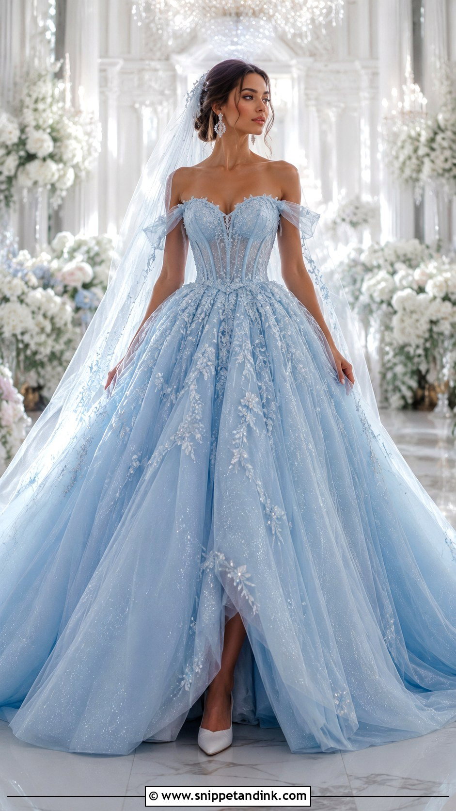 Blue Princess Wedding Dress - Snippet and Ink - 25 Fairytale Wedding Dress Princesses Ideas