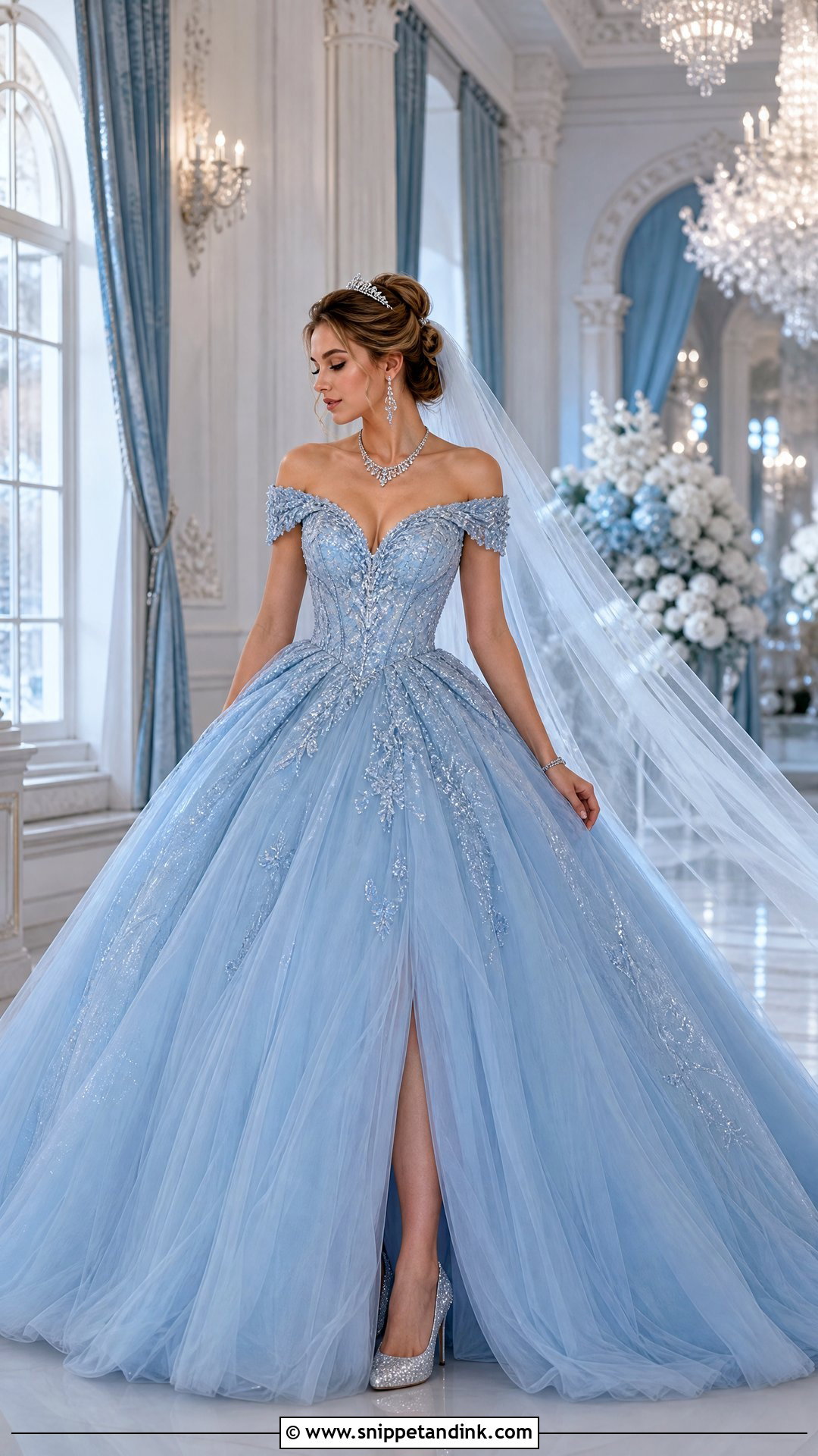 Blue Princess Wedding Gown - Snippet and Ink - 25 Dream Princesses Wedding Gown Ideas