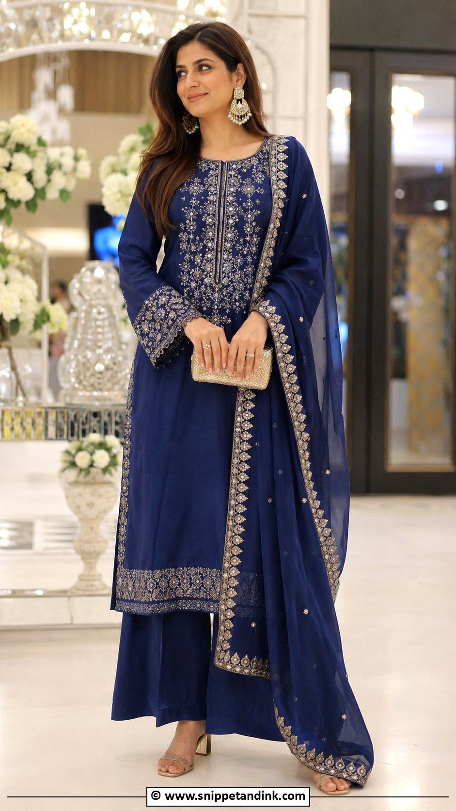 Blue Punjabi Palazzo Suit - Snippet and Ink - 30 Punjabi Wedding Suit Ideas
