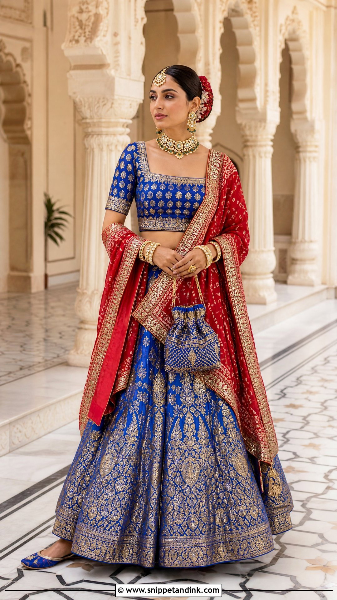 Blue Rajasthani Zari Lehenga - Snippet and Ink - 20 Rajasthani Lengha Ideas