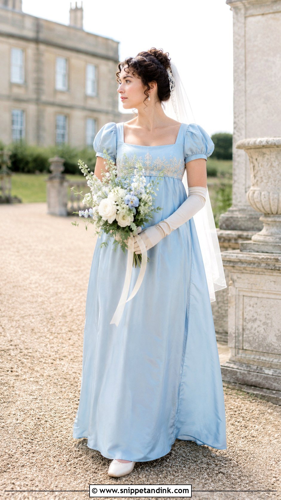 Blue Regency Wedding Dress - Snippet and Ink - 20 1800 Wedding Dress Ideas