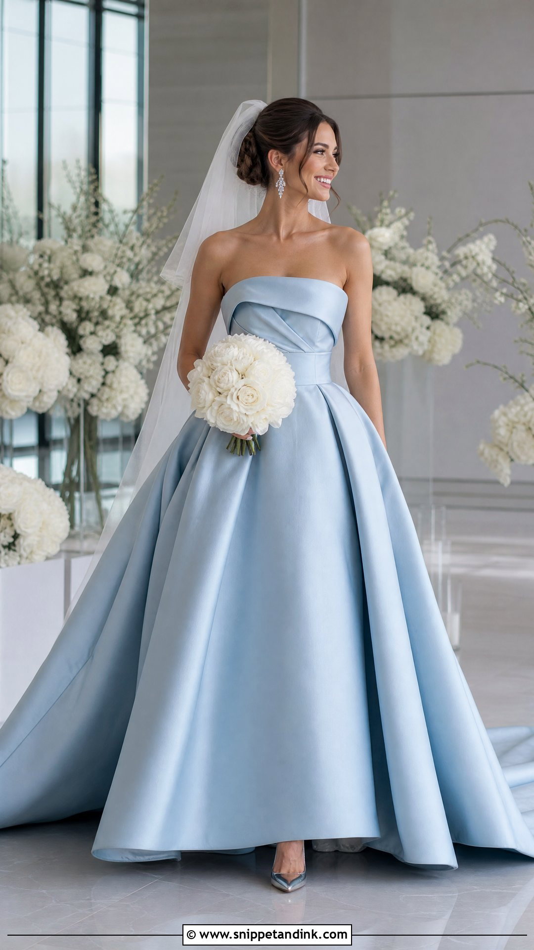 Blue Sculptural Wedding Dress - Snippet and Ink - 20 Sculptural Wedding Dress Ideas