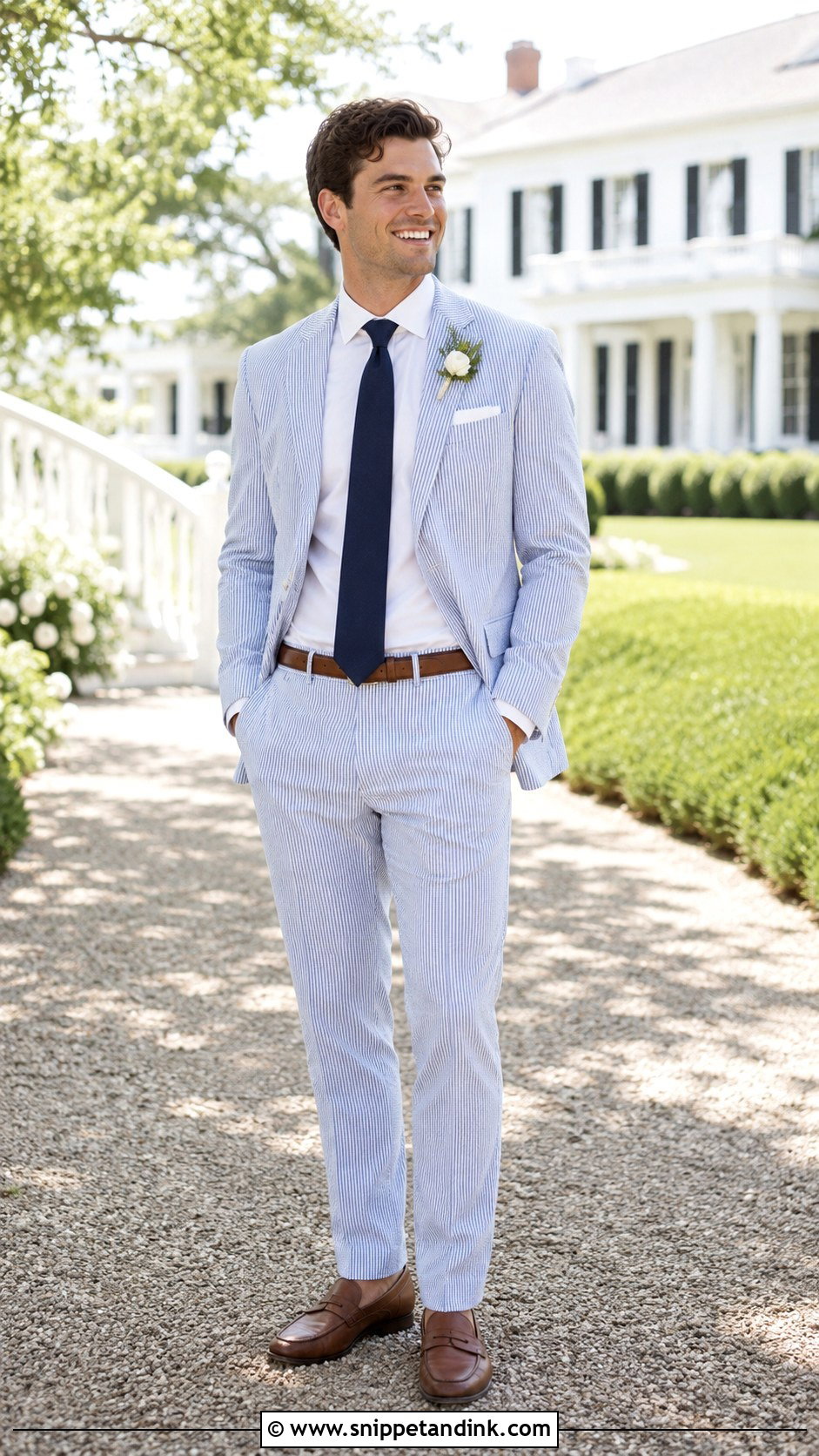 Blue Seersucker Groomsman Suit - Snippet and Ink - 20 Groomsman Suits