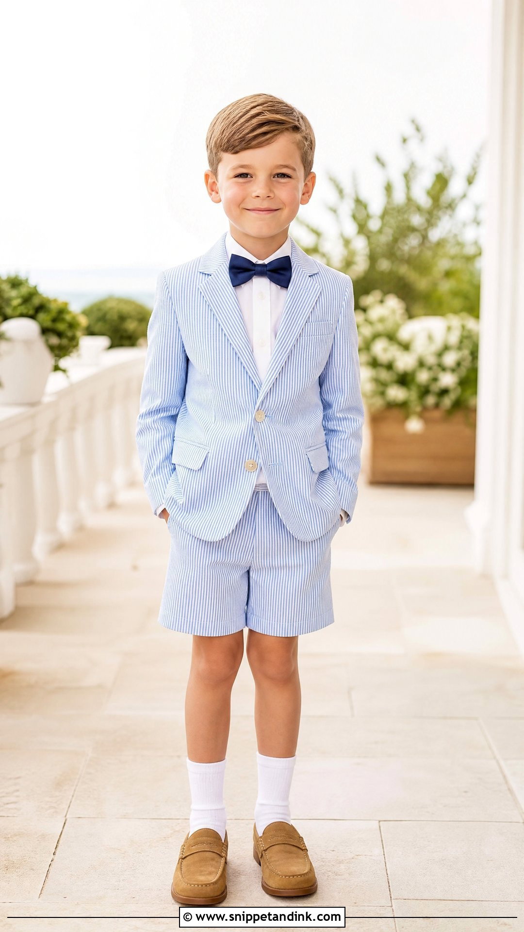 Blue Seersucker Page Boy Suit - Snippet and Ink - 20 Page Boys Wedding Outfits