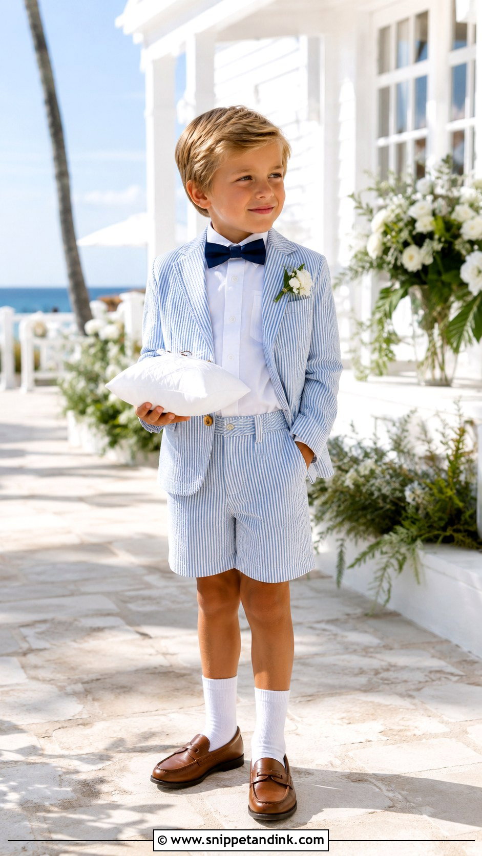 Blue Seersucker Ring Bearer Suit - Snippet and Ink - 20 Blue Ring Bearer Outfit Ideas