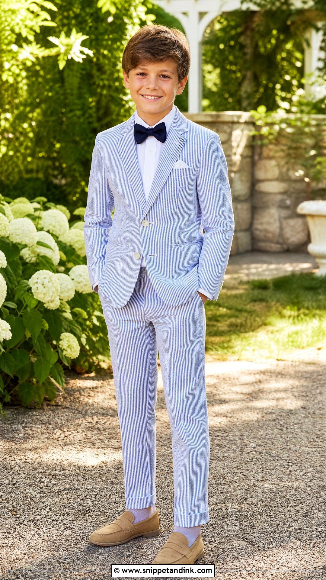 Blue Seersucker Suit Boys Wedding Outfit - Snippet and Ink - 20 Wedding Dress for Kids Boys Ideas
