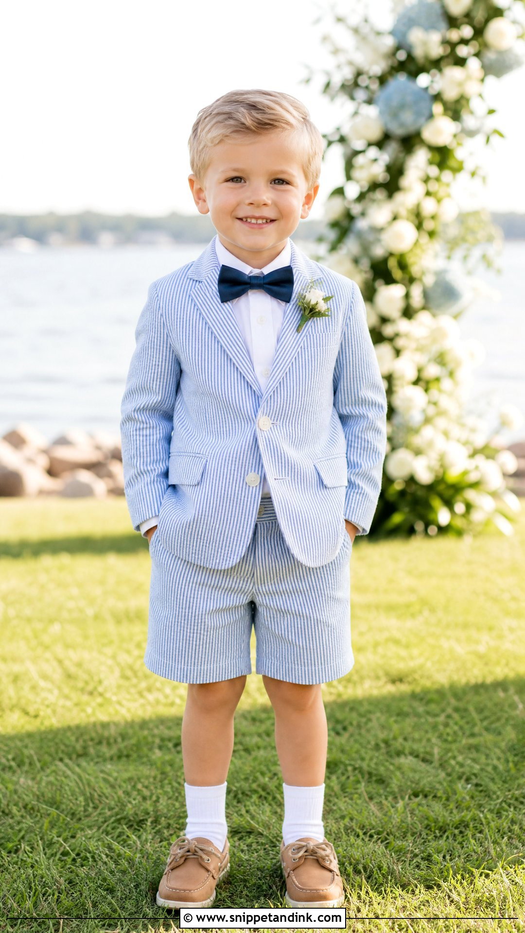Blue Seersucker Toddler Ring Bearer Outfit - Snippet and Ink - 20 Toddler Ring Bearer Outfit Ideas