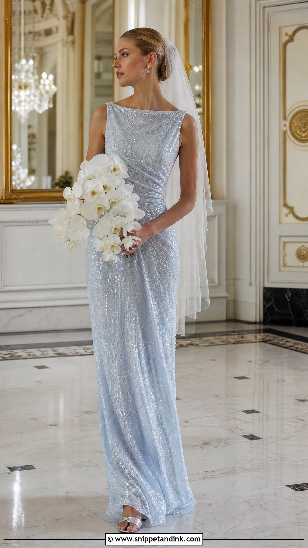 Blue Sequin Bridal Dress - Snippet and Ink - 25 Blue Bridal Dress Ideas