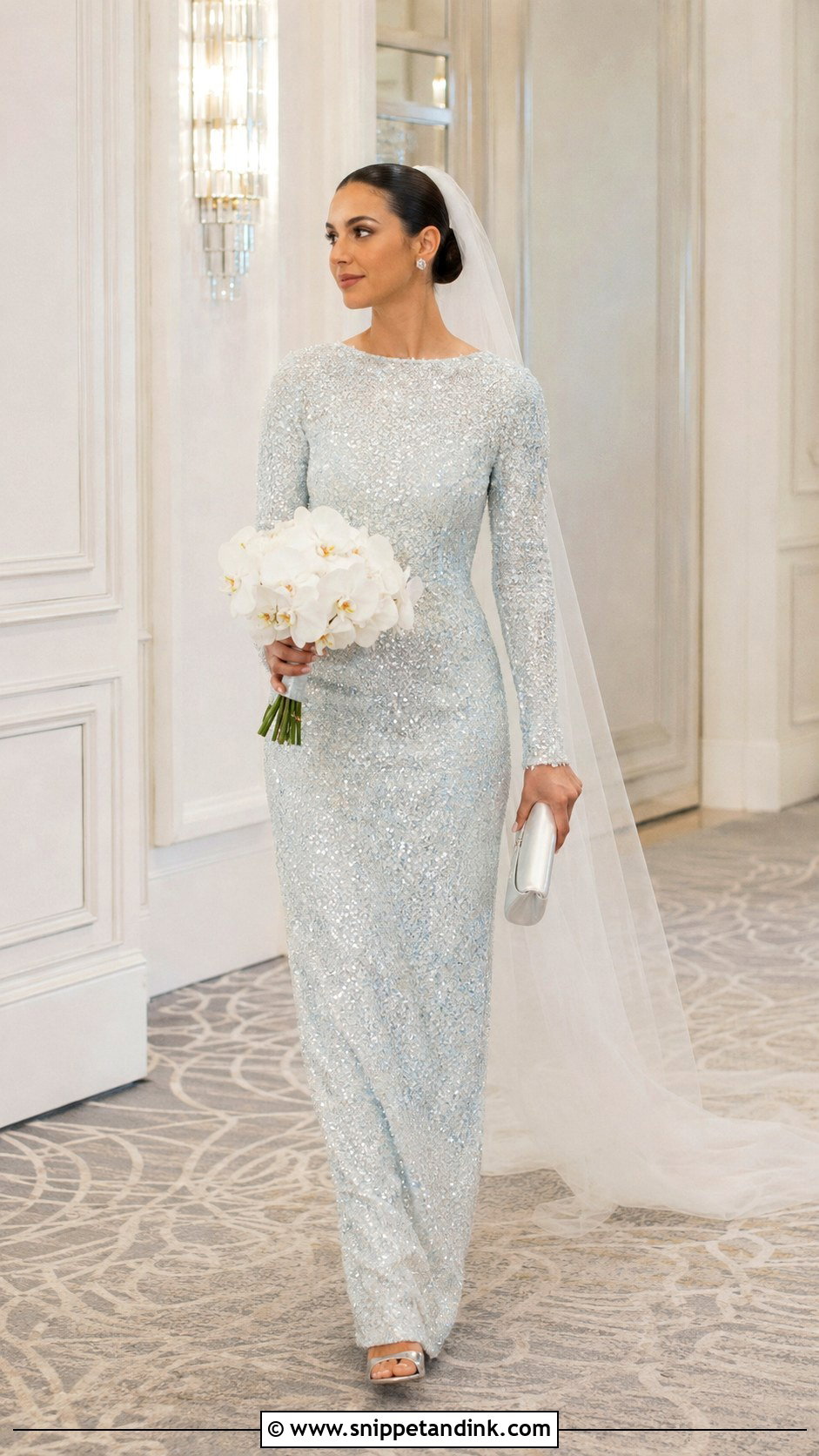 Blue Sequin Bridal Gown - Snippet and Ink - 20 Blue Bridal Ideas