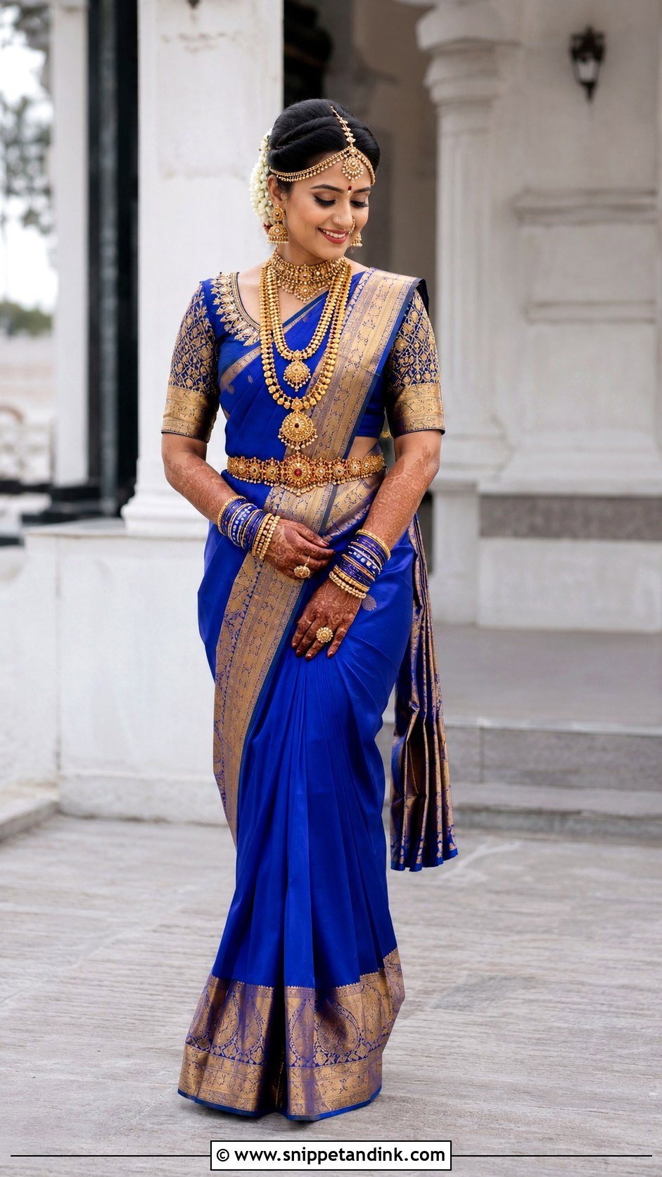 Blue Silk Telugu Bride - Snippet and Ink - 25 Traditional Telugu Bride Ideas