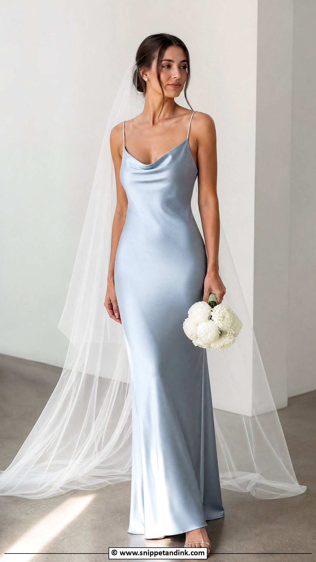 Blue Slip Wedding Dress - Snippet and Ink - 35 Blue Wedding Dress Ideas