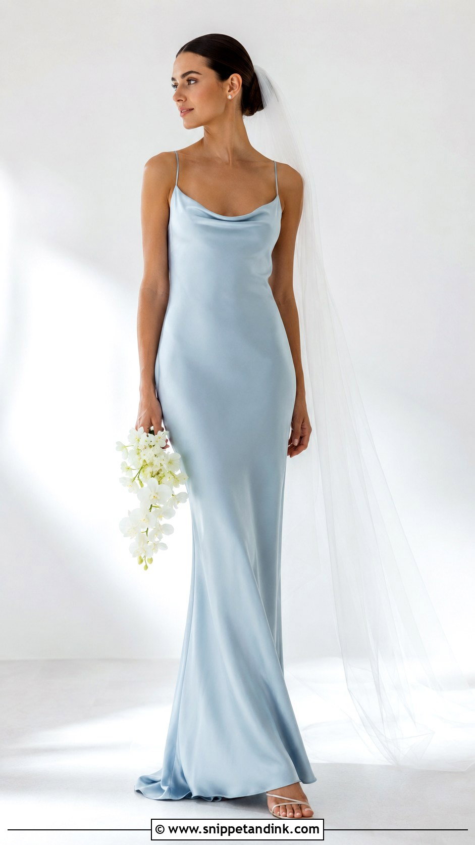 Blue Slip Wedding Gown - Snippet and Ink - 25 Blue Wedding Gowns