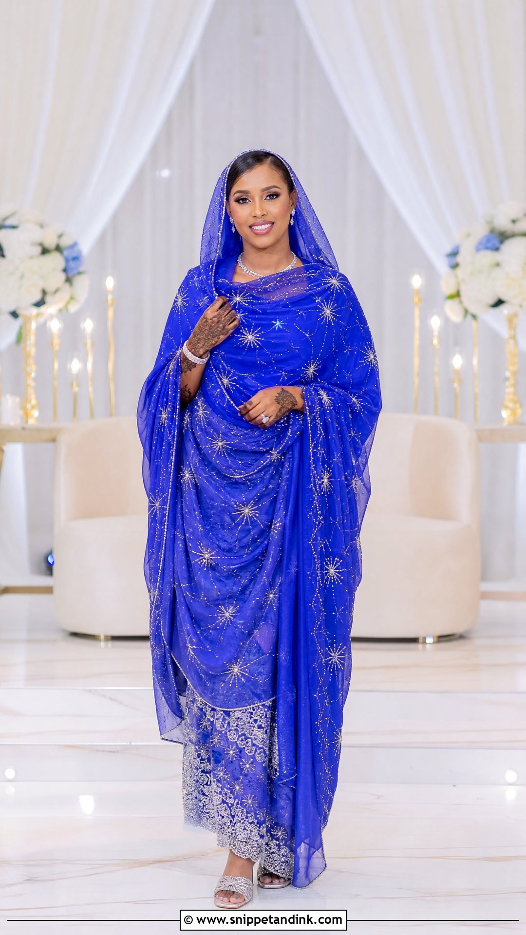 Blue Somali Bride Dirac Outfit - Snippet and Ink - 25 Somali Bride Ideas