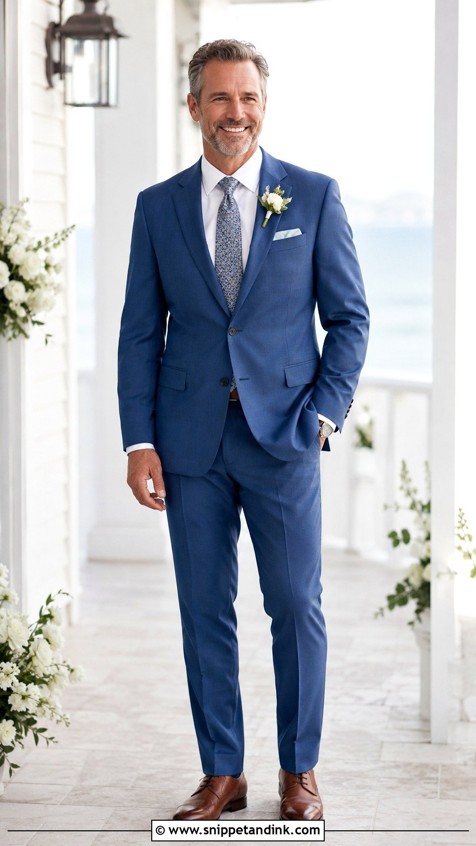 Blue Suit Father Of The Bride Outfit - Snippet and Ink - 30 Father of the Bride Outfit Ideas