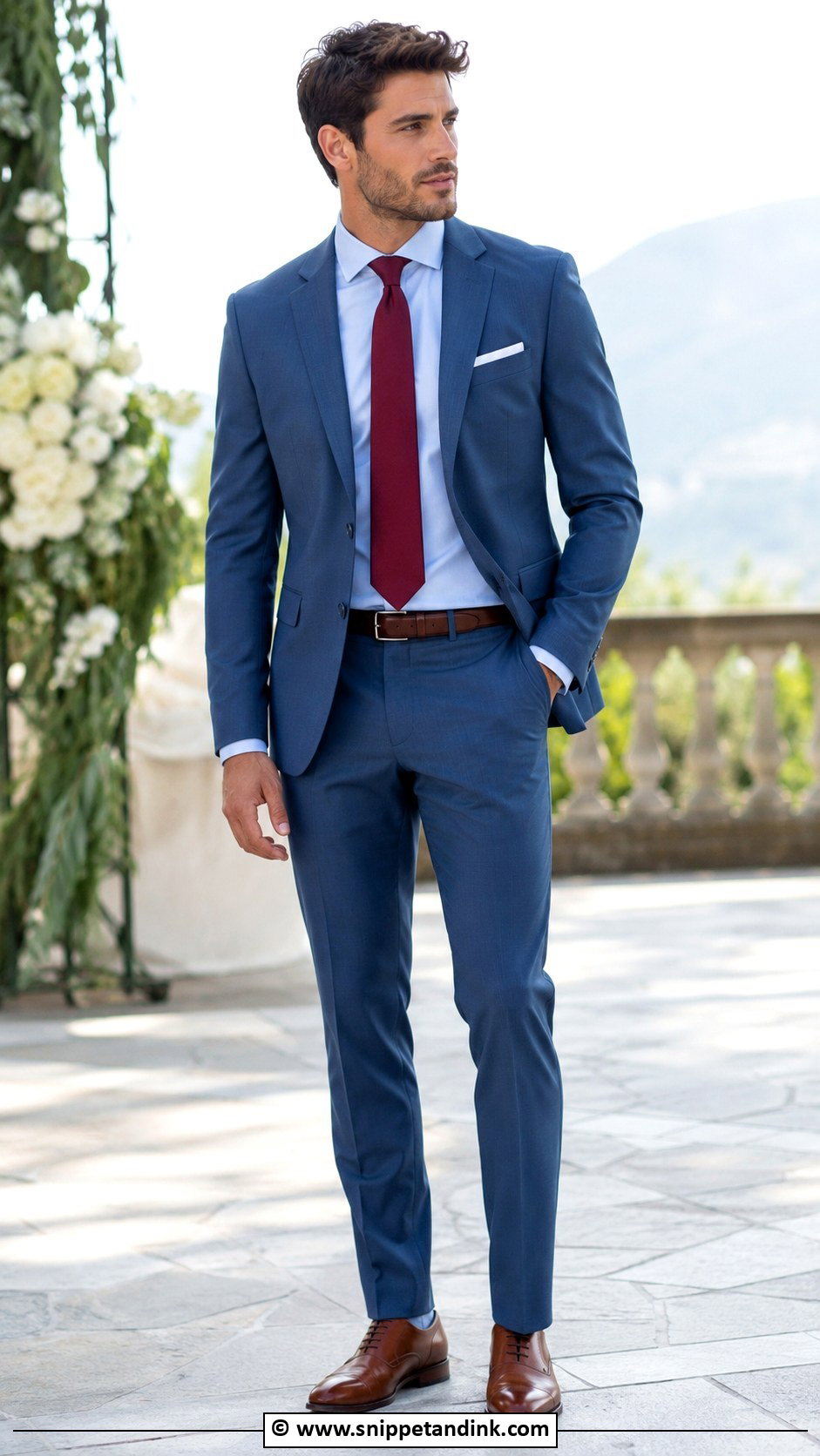 Blue Suit Wedding Guest Outfit - Snippet and Ink - 30 Blue Suit Wedding Ideas