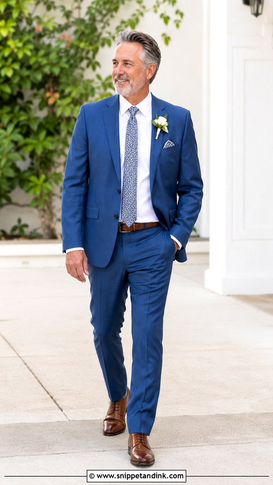Blue Suit With Brown Shoes - Snippet and Ink - 25 Father of the Bride Suit Ideas
