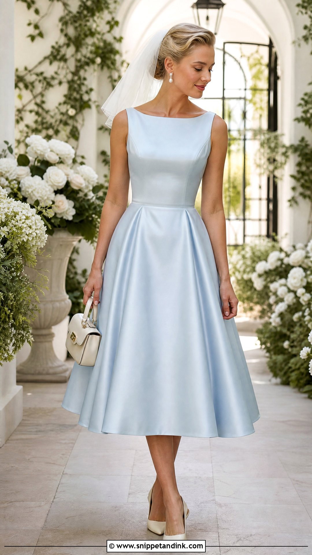 Blue Tea Length Bridal Dress - Snippet and Ink - 20 Blue Bride Ideas