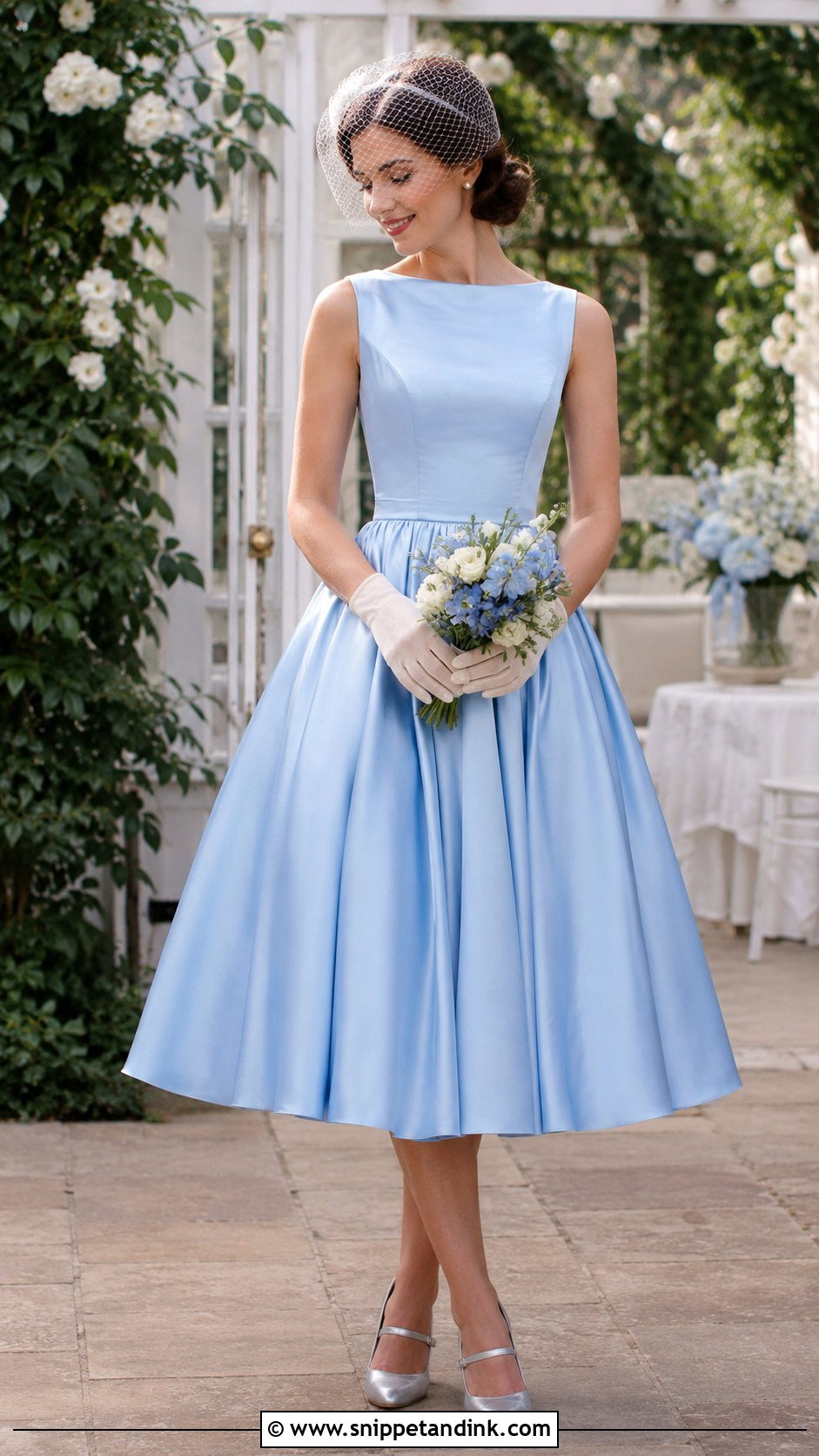 Blue Tea Length Wedding Dress Outfit - Snippet and Ink - 20 Blue Wedding Dress Outfit Ideas