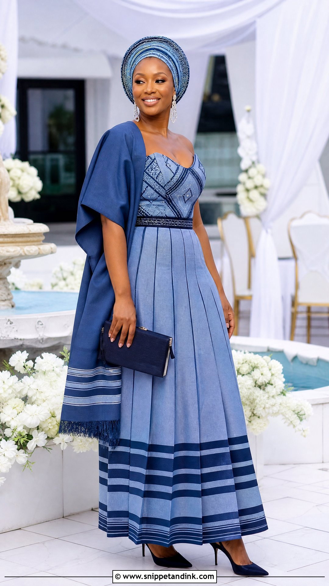 Blue Tswana Leteisi Wedding Dress - Snippet and Ink - 20 Tswana Wedding Dress Ideas