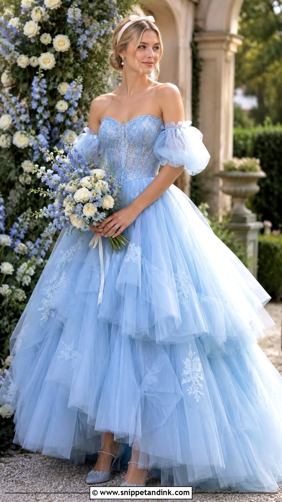 Blue Tulle Alice in Wonderland Wedding Dress - Snippet and Ink - 20 Alice in Wonderland Wedding Dress Ideas