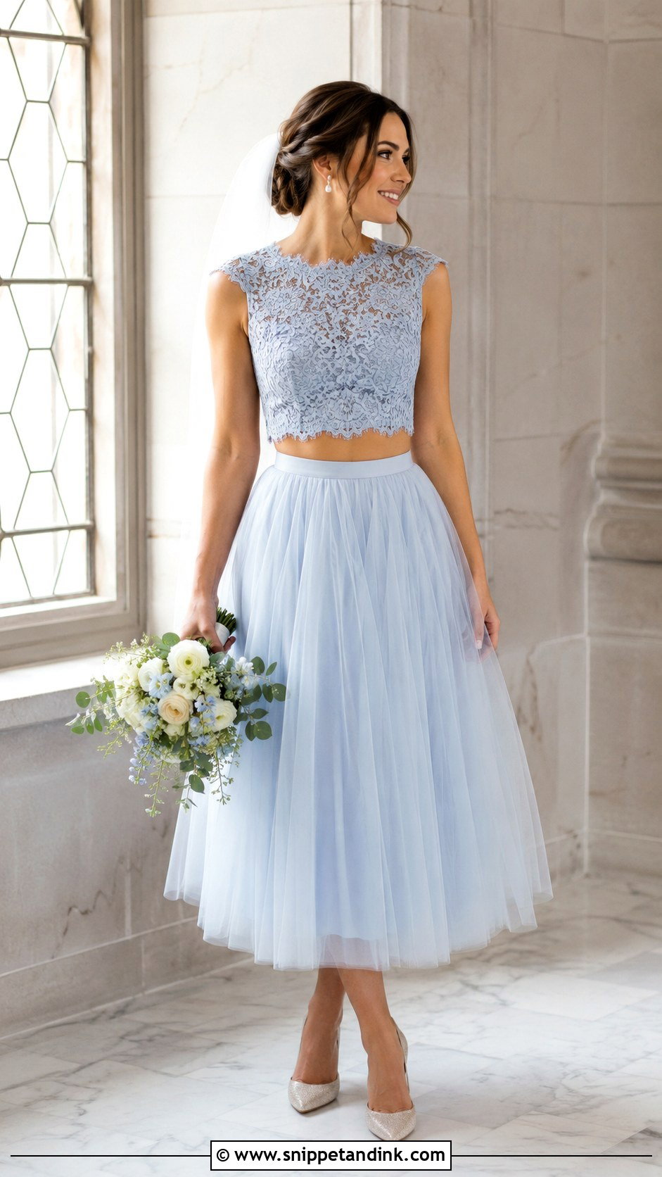 Blue Two Piece Wedding Dress - Snippet and Ink - 25 Blue Wedding Dresses