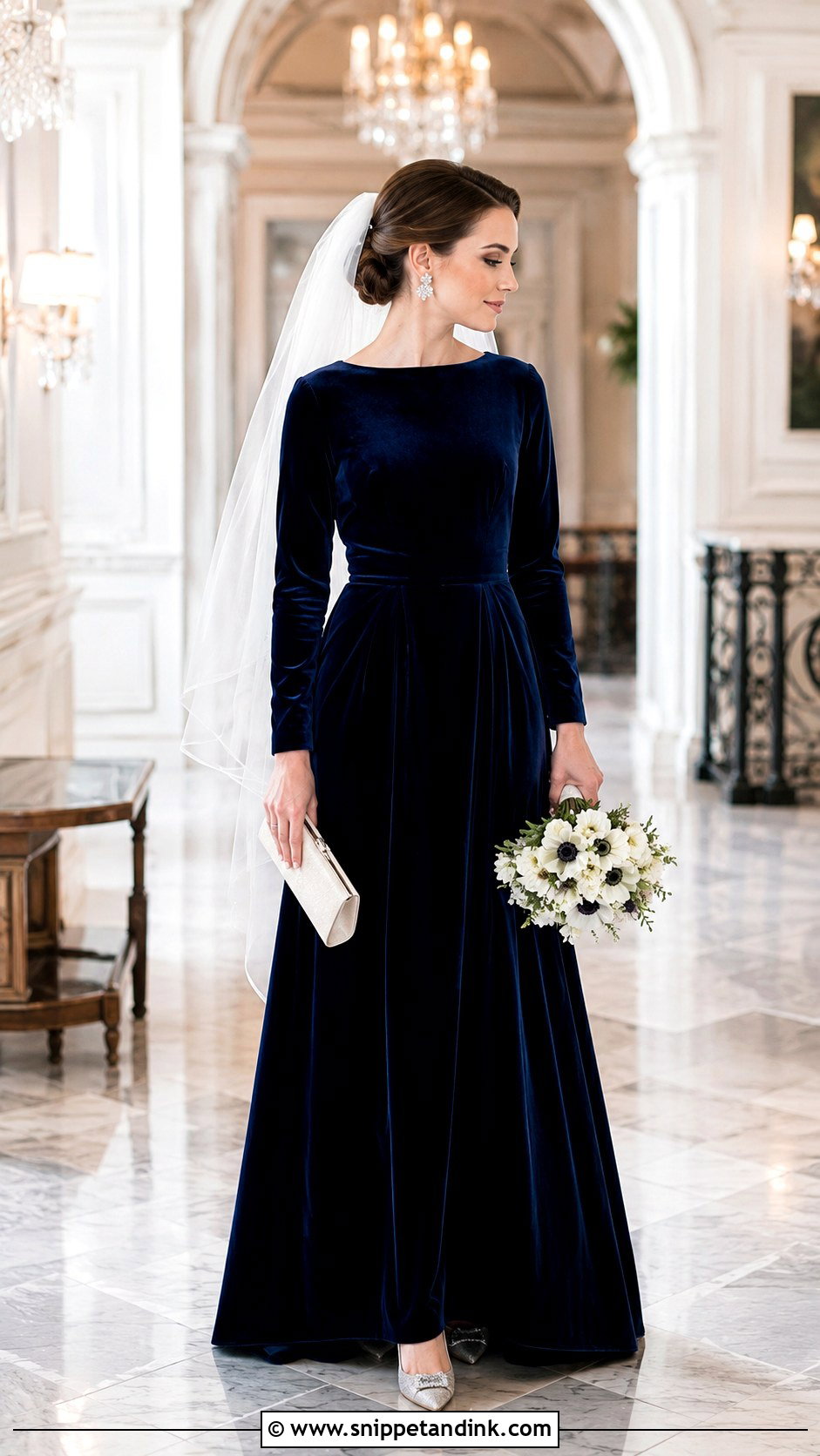 Blue Velvet Bridal Dress - Snippet and Ink - 20 Blue Bridal Ideas