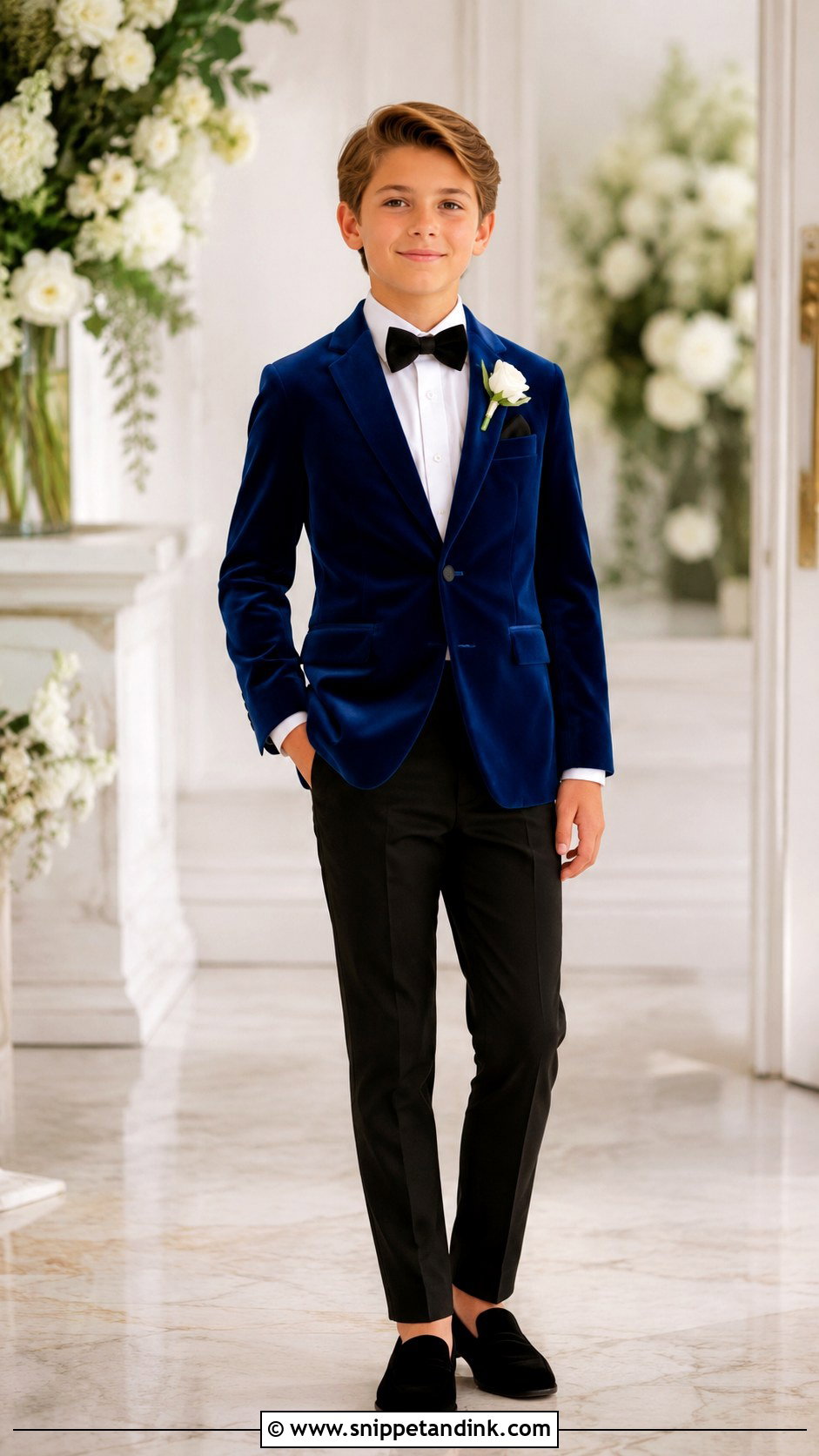 Blue Velvet Ring Bearer Blazer Outfit - Snippet and Ink - 20 Blue Ring Bearer Outfit Ideas
