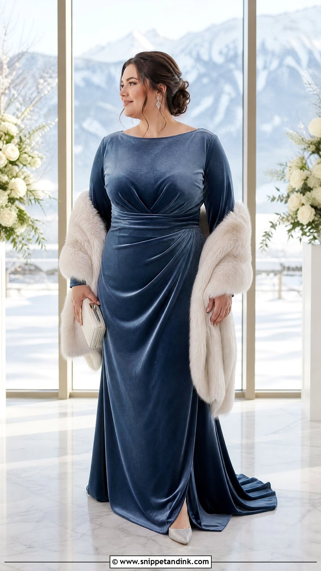 Blue Velvet Winter Bridal Dress - Snippet and Ink - 20 Blue Bride Ideas