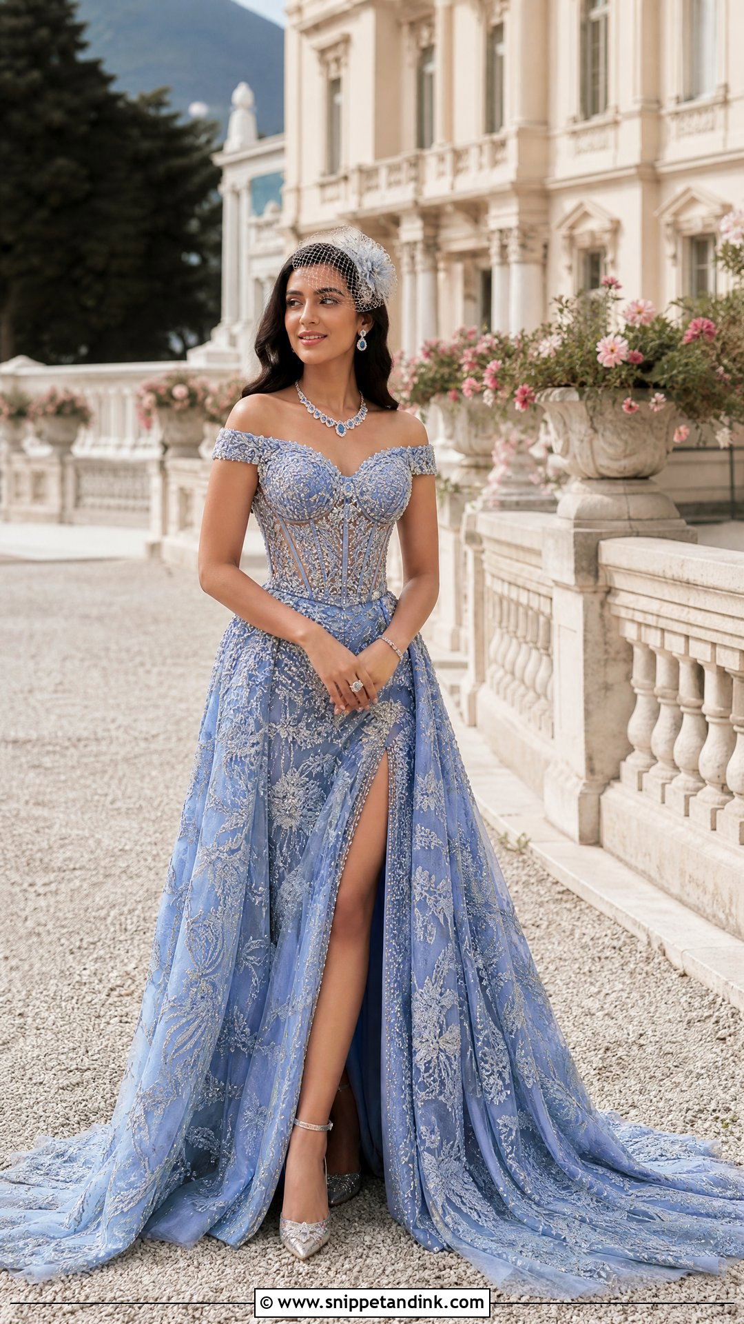 Blue Versace Masquerade Gown - Snippet and Ink - 20 Radhika Merchant Wedding Outfits