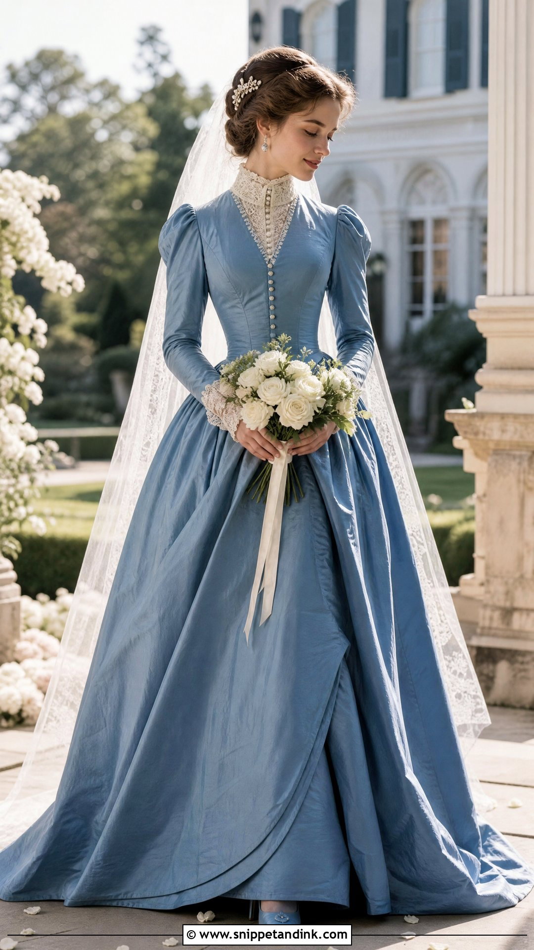 Blue Victorian Wedding Dress - Snippet and Ink - 20 Victorian Wedding Dresses