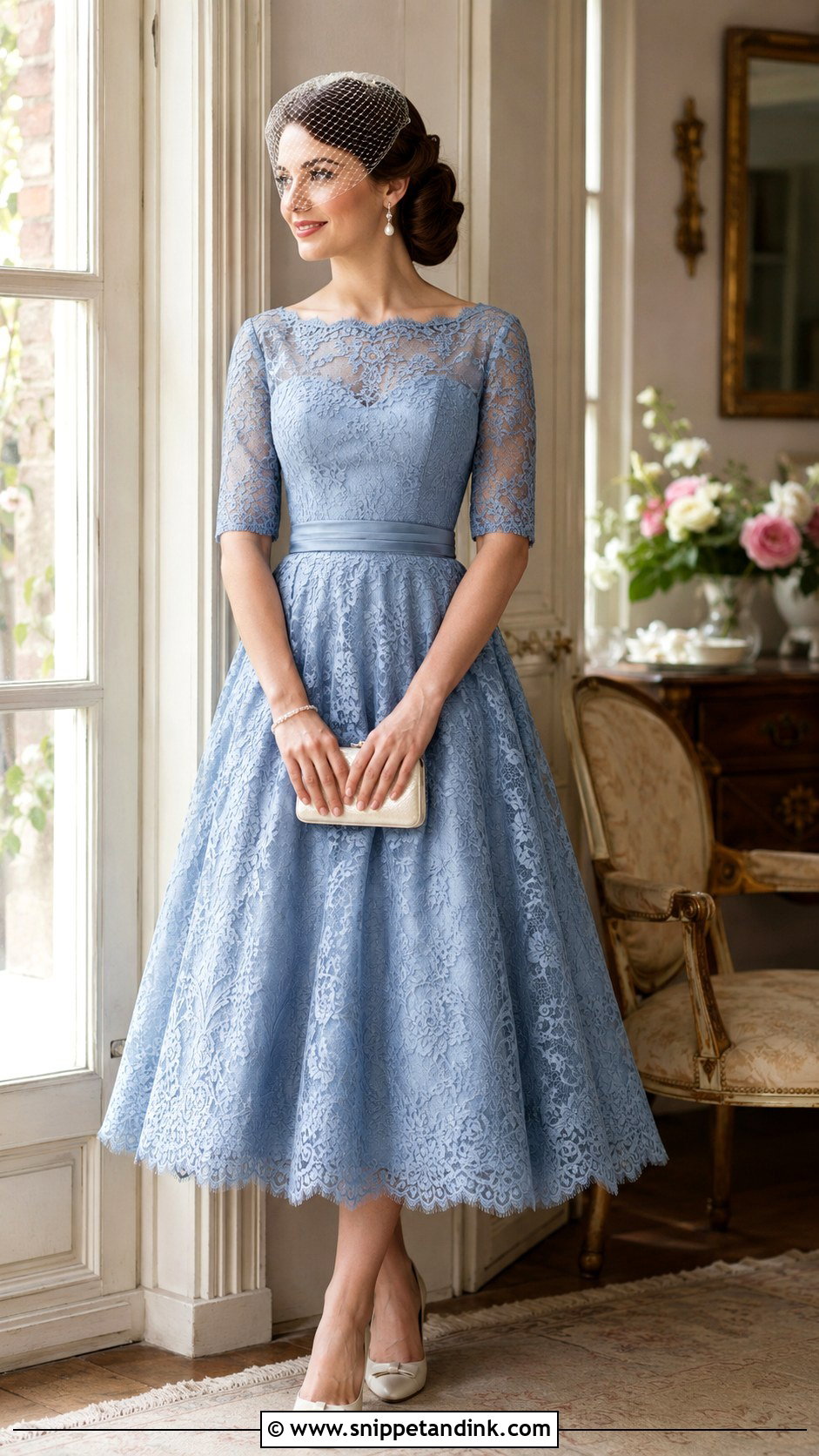 Blue Vintage Wedding Dress - Snippet and Ink - 25 Blue Wedding Dresses