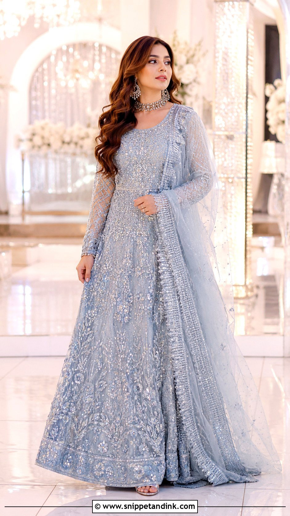 Blue Walima Dress Pakistan - Snippet and Ink - 25 Bridal Dresses Pakistan