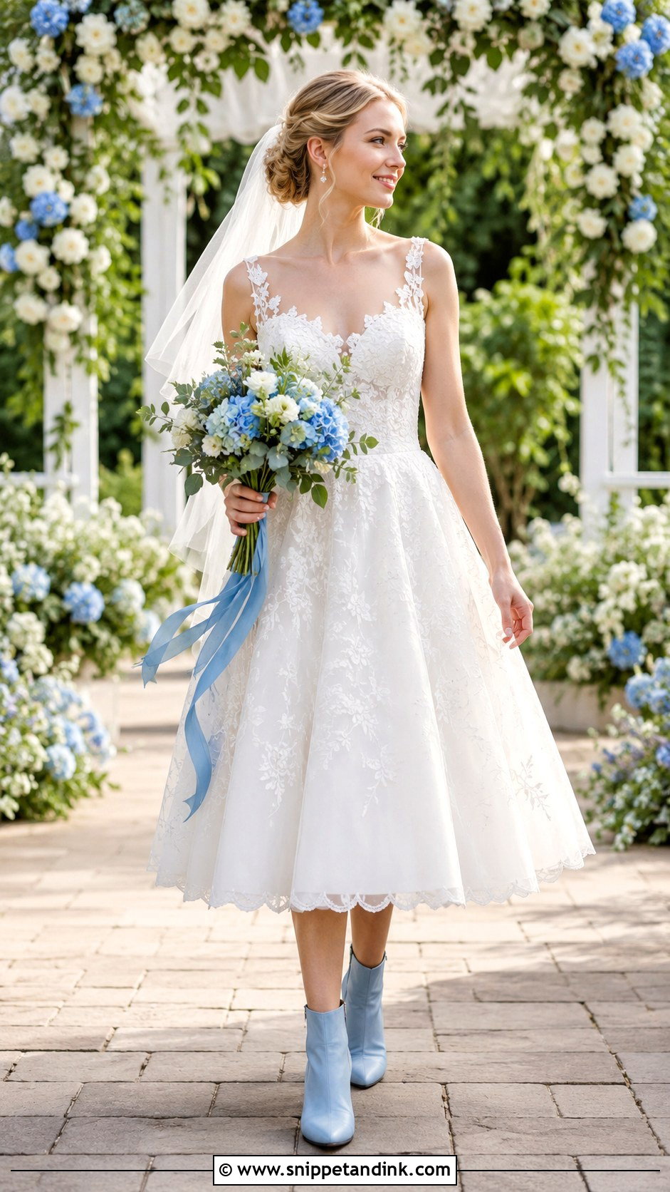 Blue Wedding Boots - Snippet and Ink - 25 Wedding Boots for Bride Ideas