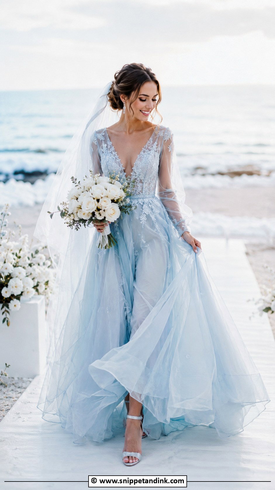 Blue Wedding Dress - Snippet and Ink - 25 Trendy Wedding Dresses
