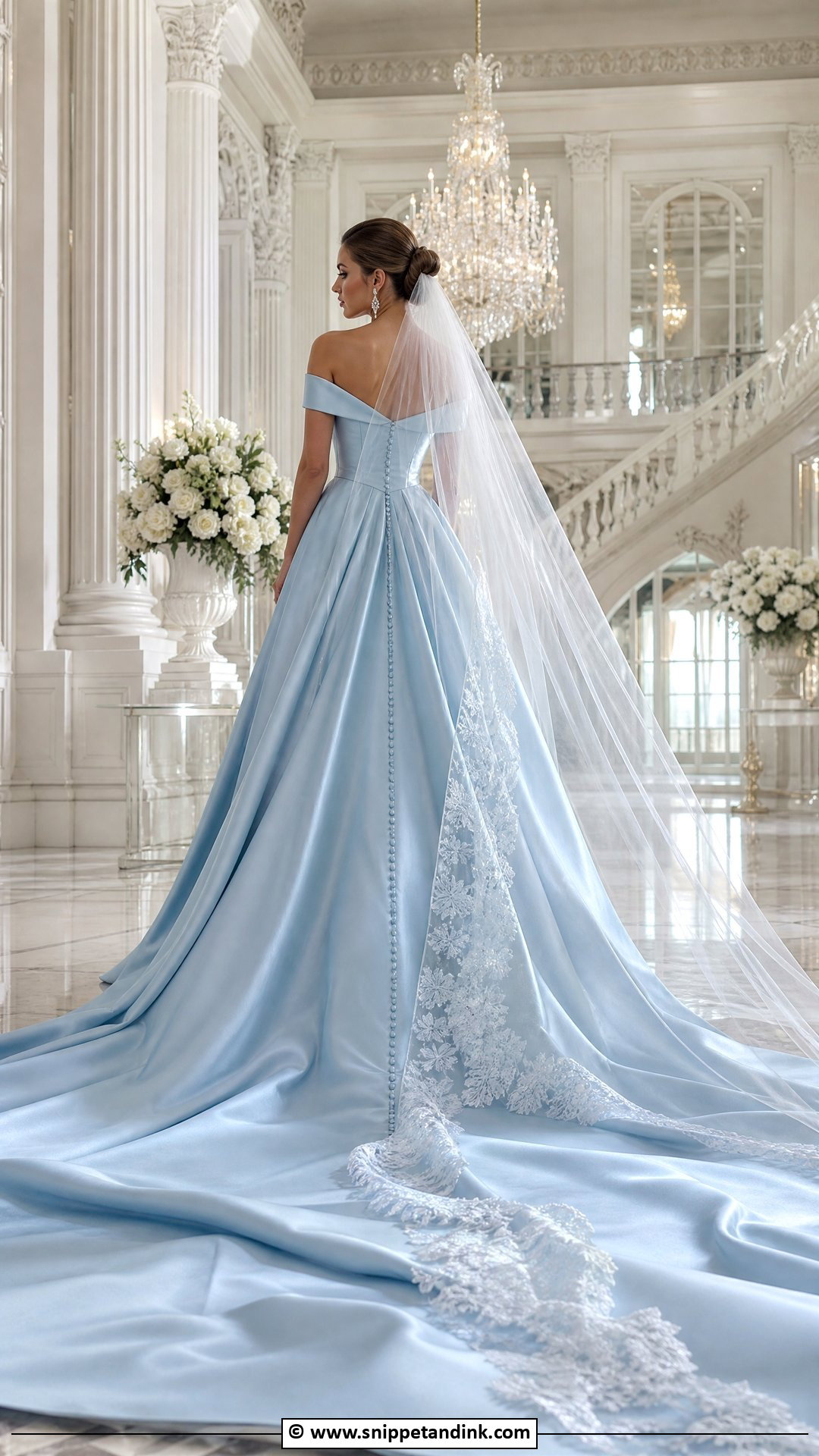 Blue Wedding Dress With Train - Snippet and Ink - 35 Blue Wedding Dress Ideas