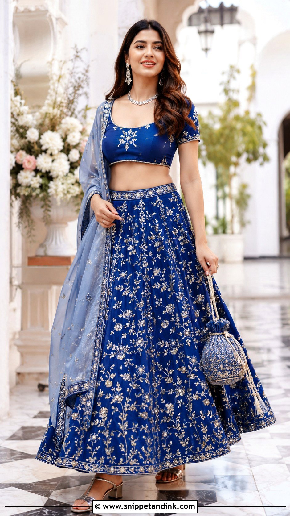 Blue Wedding Guest Lehenga Outfit - Snippet and Ink - 20 Lengha Ideas