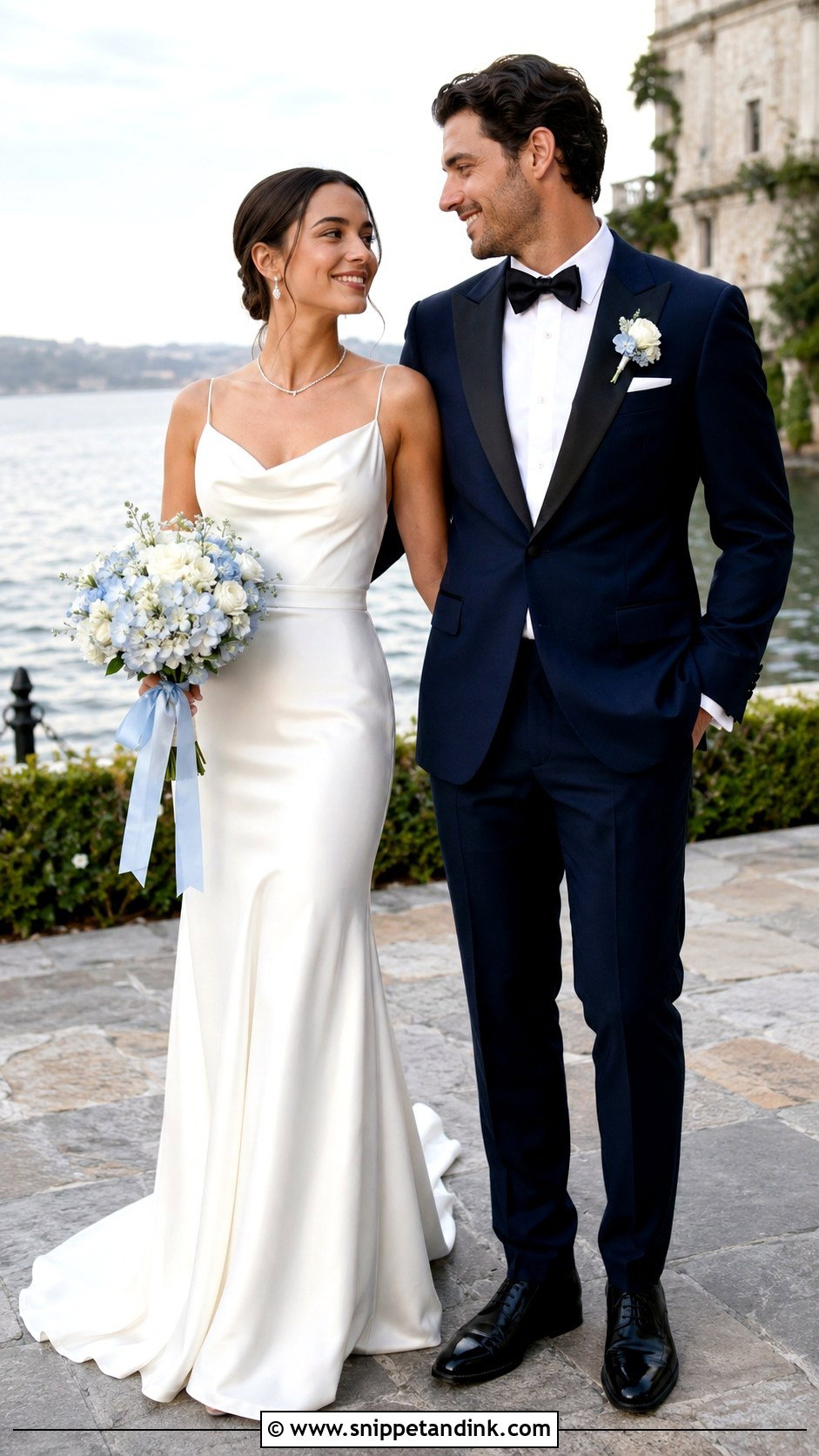 Blue Wedding Outfits - Snippet and Ink - 20 Couple Aesthetic Wedding Outfits