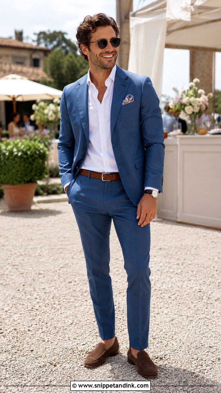 Blue Wedding Suit Without A Tie - Snippet and Ink - 20 Blue Suits Wedding