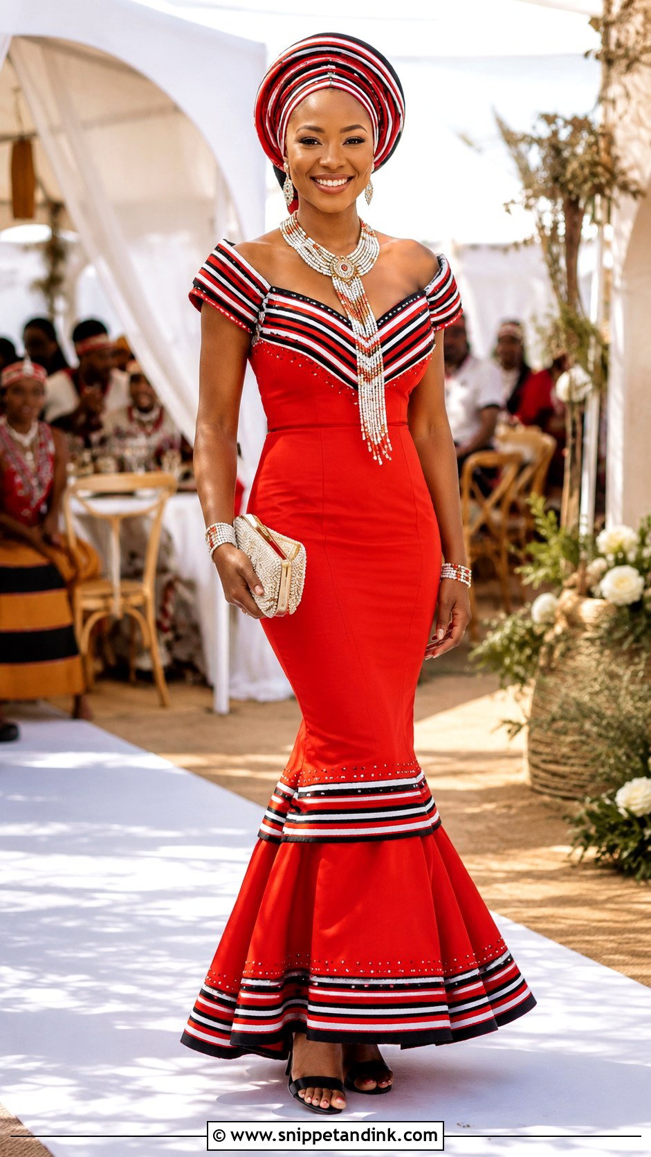 Blue Xhosa Traditional Wedding Dress - Snippet and Ink - 25 Xhosa Traditional Wedding Dresses